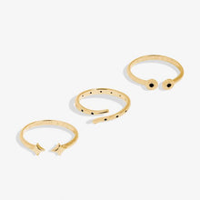 Load image into Gallery viewer, Stacks Of Style Set Of 3 Rings In Gold Gem And Gold-Tone Plating