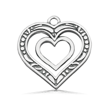 Load image into Gallery viewer, Storm Agate Gemstone Bracelet with Family Heart Cutout Sterling Silver Charm