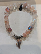 Load image into Gallery viewer, Strawberry Quartz Stone Bracelet with Cactus Cutout Sterling Silver Charm