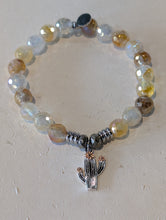 Load image into Gallery viewer, Sunset Quartz Bracelet with Cactus Cutout Sterling Silver Charm
