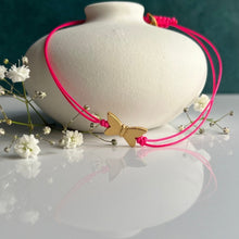 Load image into Gallery viewer, Thread of Hope & Rebirth: Butterfly Pink/Yellow Gold