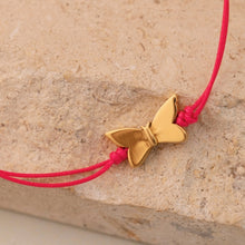 Load image into Gallery viewer, Thread of Hope & Rebirth: Butterfly Pink/Yellow Gold