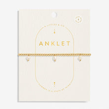 Load image into Gallery viewer, Three Pearl Anklet In Gold-Tone Plating