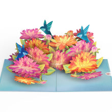 Load image into Gallery viewer, Vibrant Hummingbird Garden Lovepop Card