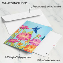 Load image into Gallery viewer, Vibrant Hummingbird Garden Lovepop Card