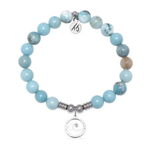 Load image into Gallery viewer, Waves of Strength Charm with Larimar Jasper Gemstone Bracelet