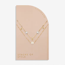 Load image into Gallery viewer, White Pearl Stacks Of Style Necklace Set