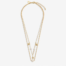 Load image into Gallery viewer, White Pearl Stacks Of Style Necklace Set