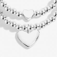 Load image into Gallery viewer, 'With Love' Silver Bracelet Set of 2