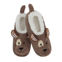 Load image into Gallery viewer, Women's Brown Puppy Barnyard Buddies Snoozies - Foot Coverings