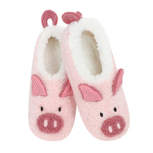 Load image into Gallery viewer, Women's Pink Pig Barnyard Buddies Snoozies - Foot Coverings