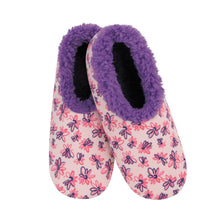 Load image into Gallery viewer, Women's Pink Sketch Floral Snoozies - Foot Coverings