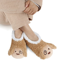 Load image into Gallery viewer, Women's Tan Puppy Whimsical Critters Snoozies - Foot Coverings