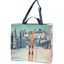 Load image into Gallery viewer, XL Market Shopping Tote - Life is Better on the Slopes