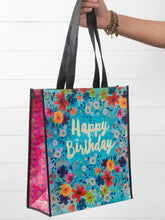 Load image into Gallery viewer, XL Tote - Blue Happy Birthday Bag