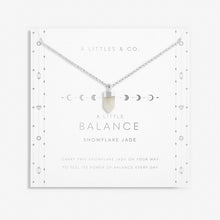Load image into Gallery viewer, Affirmation Crystal A Little 'Balance' Necklace - Snowflake Jade