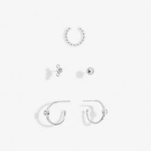 Load image into Gallery viewer, CZ Silver Stacks of Style Earrings Set