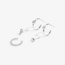 Load image into Gallery viewer, CZ Silver Stacks of Style Earrings Set