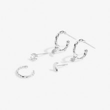 Load image into Gallery viewer, Moon Silver Stacks of Style Earrings Set