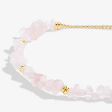 Load image into Gallery viewer, Rose Quartz Manifestones Adjustable Bracelet In Gold-Tone Plating