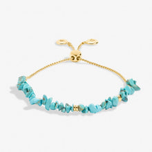 Load image into Gallery viewer, Turquoise Manifestones Adjustable Bracelet In Gold-Tone Plating