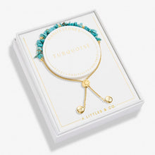 Load image into Gallery viewer, Turquoise Manifestones Adjustable Bracelet In Gold-Tone Plating