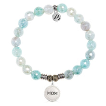 Load image into Gallery viewer, Aqua Agate Gemstone Bracelet with Endless Love Mom Sterling Silver Charm