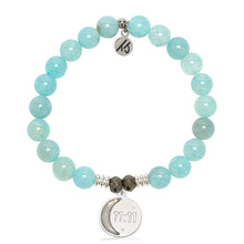 Load image into Gallery viewer, Aqua Fire Agate Gemstone Bracelet with 11:11 Sterling Silver Charm