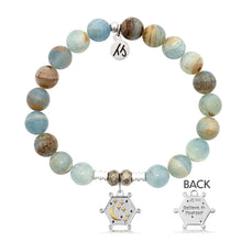 Load image into Gallery viewer, Blue Calcite Stone Bracelet with Believe in Yourself Sterling Silver Charm
