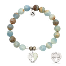 Load image into Gallery viewer, Blue Calcite Stone Bracelet with My Angel Sterling Silver Charm
