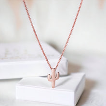 Load image into Gallery viewer, Cactus Necklace - Sterling Silver with Rose Gold Plating
