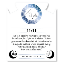 Load image into Gallery viewer, Champagne Agate Gemstone Bracelet with 11:11 Sterling Silver Charm