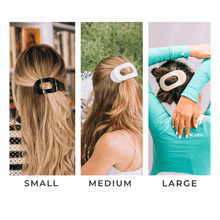 Load image into Gallery viewer, Coconut White Medium Flat Round Hair Clip