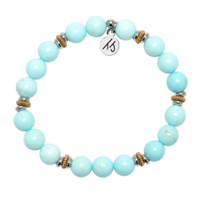 Load image into Gallery viewer, Courage Within Collection- Blue Turquoise Gemstone Bracelet