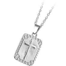 Load image into Gallery viewer, Cross Sterling Silver Charm Necklace