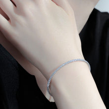 Load image into Gallery viewer, Silver Crystal Bangle