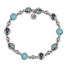 Load image into Gallery viewer, Day by Day Collection - Blue Silver Agate Gemstone Bracelet
