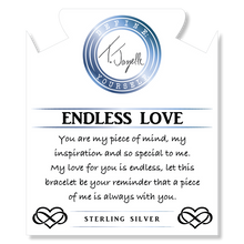 Load image into Gallery viewer, Denim Blue Agate Gemstone Bracelet with Endless Love Sterling Silver Charm