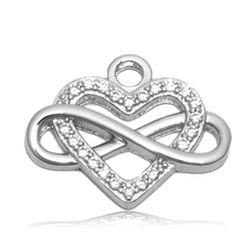 Load image into Gallery viewer, Denim Blue Agate Gemstone Bracelet with Endless Love Sterling Silver Charm