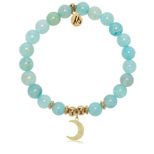 Load image into Gallery viewer, Gold Collection - Aqua Fire Agate Bracelet with Friendship Stars Gold Charm