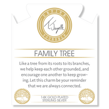 Load image into Gallery viewer, Gold Collection - Sakura Agate Gemstone Bracelet with Family Tree Gold Charm