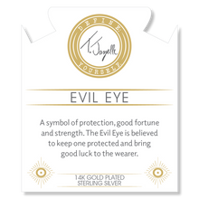 Load image into Gallery viewer, Gold Collection - Sky Blue Jade Gemstone Bracelet with Evil Eye Gold Charm
