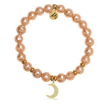 Load image into Gallery viewer, Gold Collection - Champagne Agate Gemstone Bracelet with Friendship Stars Gold Charm