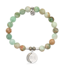 Load image into Gallery viewer, Green Quartz Gemstone Bracelet with 11:11 Sterling Silver Charm
