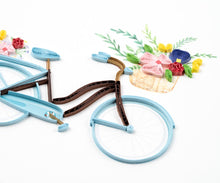 Load image into Gallery viewer, Quilled Bicycle & Flower Basket Greeting Card
