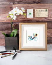 Load image into Gallery viewer, Quilled Bicycle & Flower Basket Greeting Card