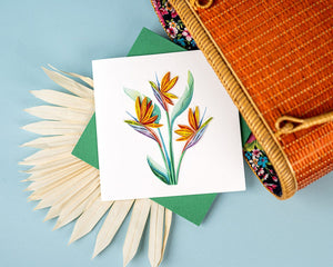 Quilled Bird of Paradise Greeting Card