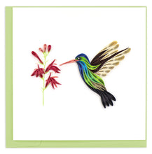 Load image into Gallery viewer, Quilled Broad-billed Hummingbird Greeting Card

