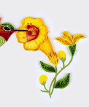 Load image into Gallery viewer, Quilled Hummingbird & Yellow Flowers Greeting Card