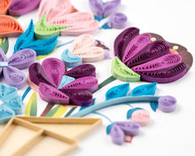 Load image into Gallery viewer, Quilled Playful Flower Bouquet Greeting Card